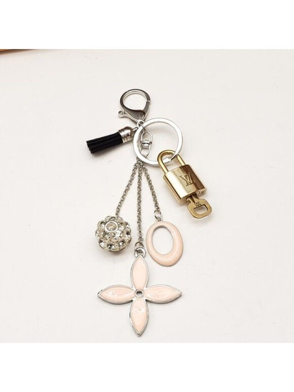 Authentic Louis Vuitton Gold Lock & Key ✨ Bag Charm Unbranded Flower Keychain